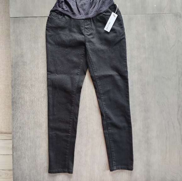 NWT Hello Miz Maternity, black stretch skinny jeans with belly band - Picture 8 of 8